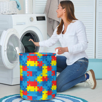 Autism Awareness Design Themed Print Laundry Basket