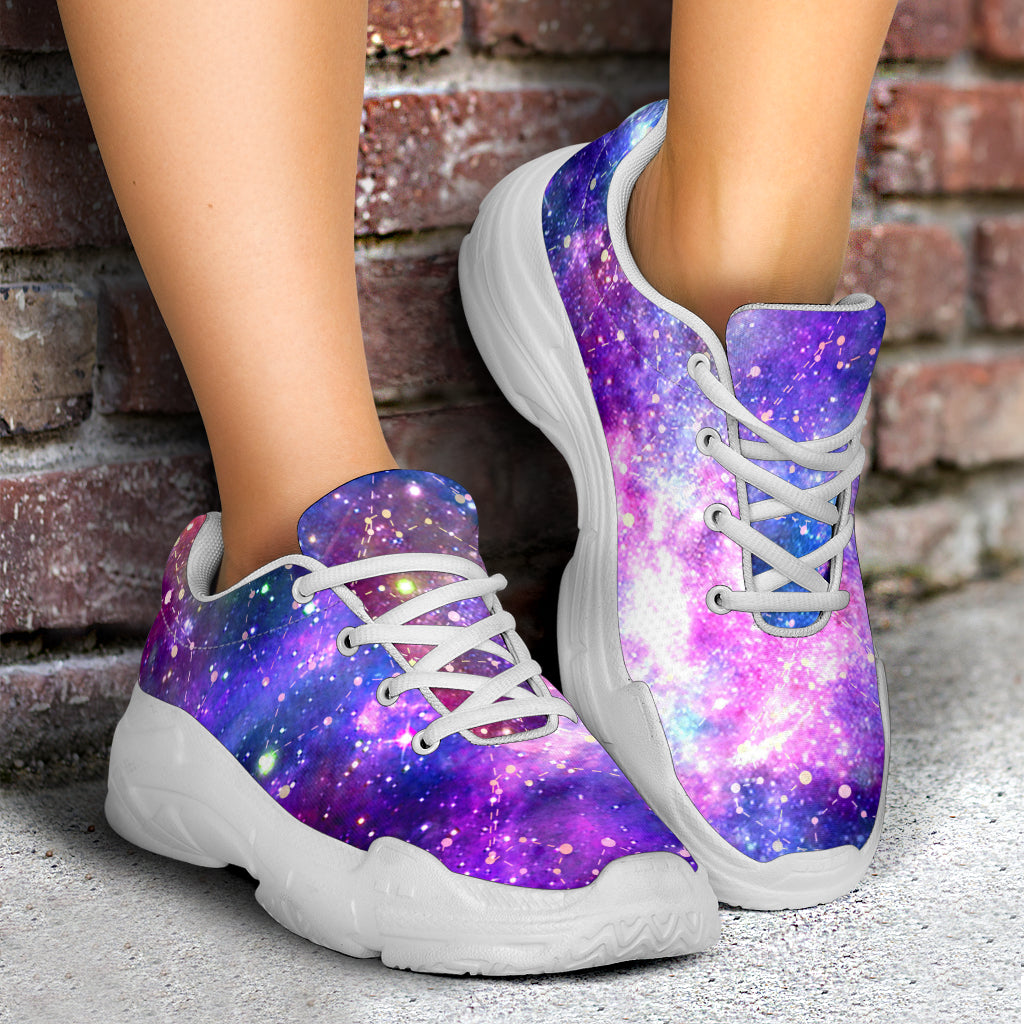 Galaxy Night Stardust Space Print  Chunky Sneakers