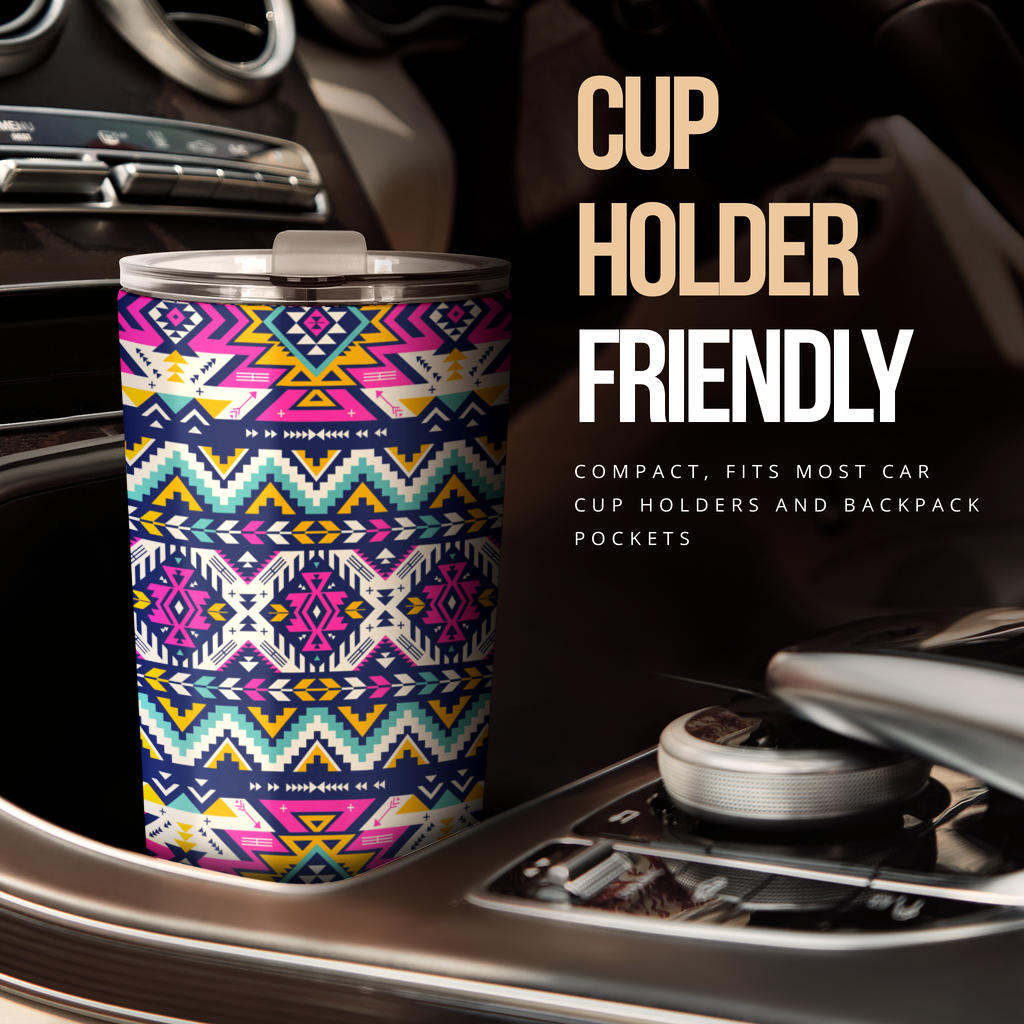Aztec Pink Geometric Print Pattern Tumbler