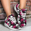 Pink Rose Skull Themed Print Athletic Shoes