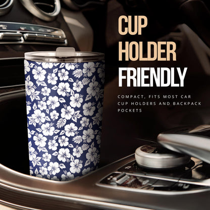 Hibiscus Blue Hawaiian Flower Style Tumbler