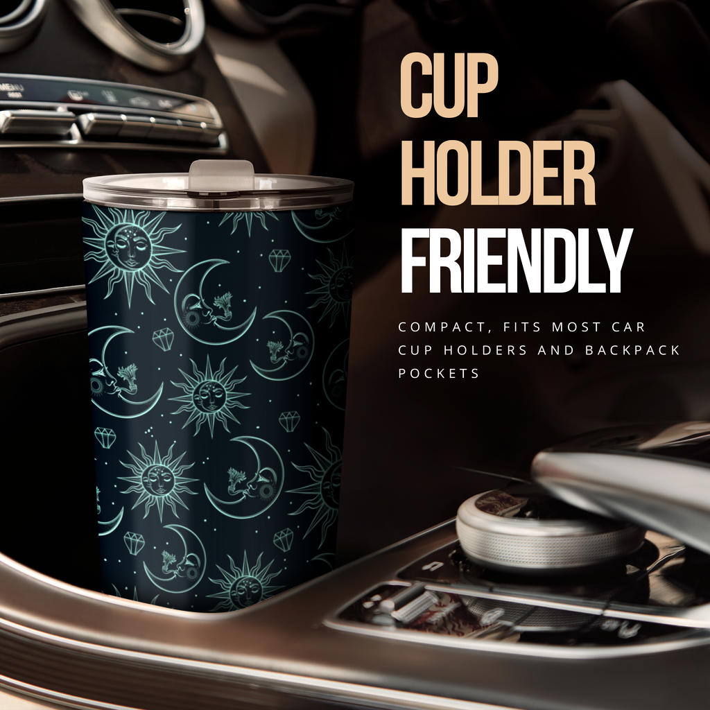 Sun Moon Magic Design Themed Print Tumbler