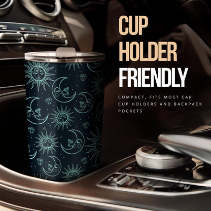 Sun Moon Magic Design Themed Print Tumbler
