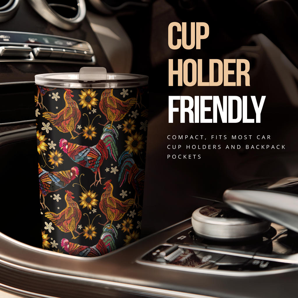 Chicken Embroidery Style Tumbler