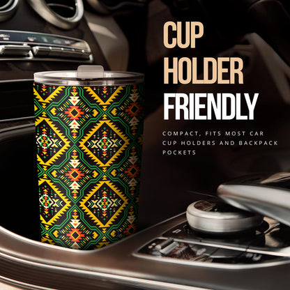 Kente Green Design African Print Tumbler