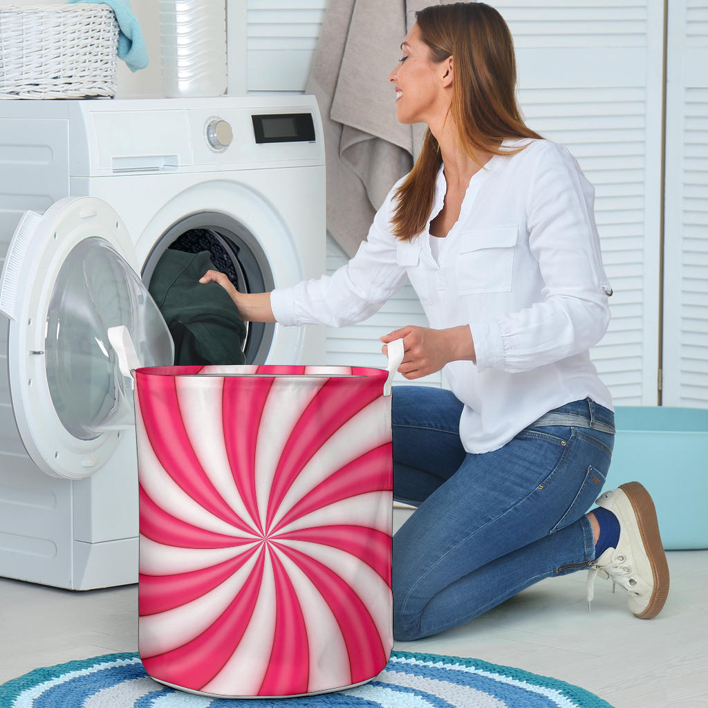 Vortex Twist Swirl Candy Print Laundry Basket