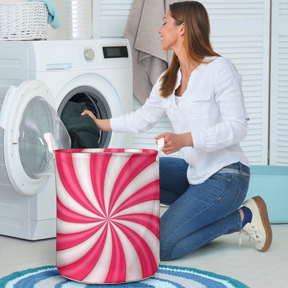 Vortex Twist Swirl Candy Print Laundry Basket