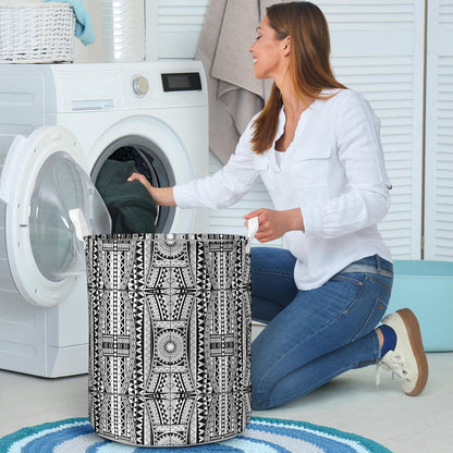 Polynesian Tattoo Design Laundry Basket