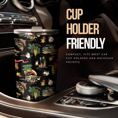 Hawaiian Island Themed Print Tumbler