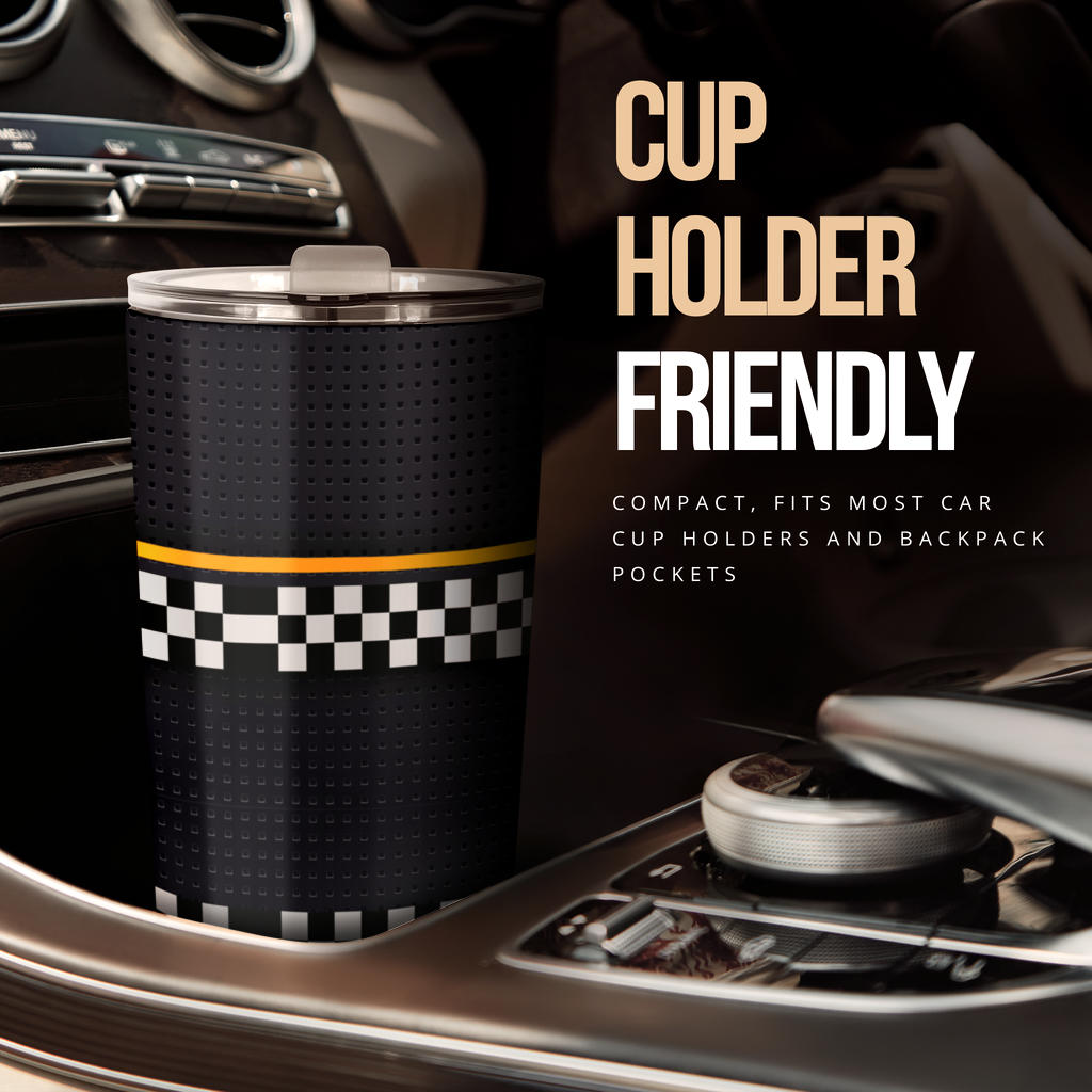 Checkered Flag Yellow Line Style Tumbler