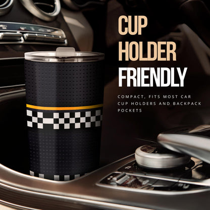 Checkered Flag Yellow Line Style Tumbler
