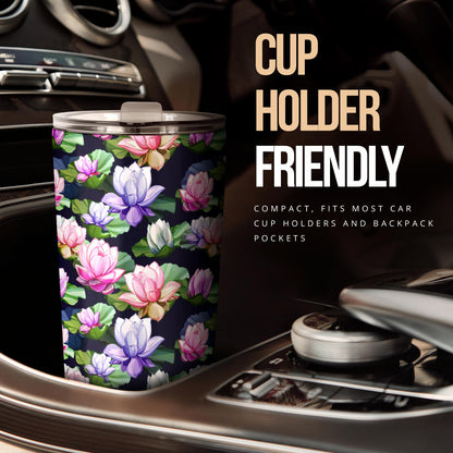 Lotus Flower Print Design Tumbler
