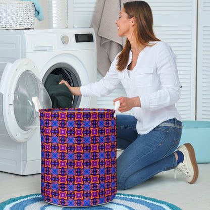 kaleidoscope Purple Orange Print Design Laundry Basket