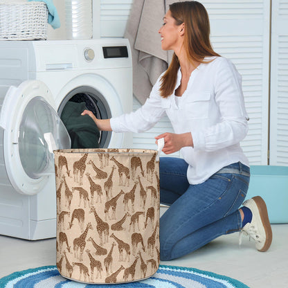 Giraffe Pattern Design Print Laundry Basket