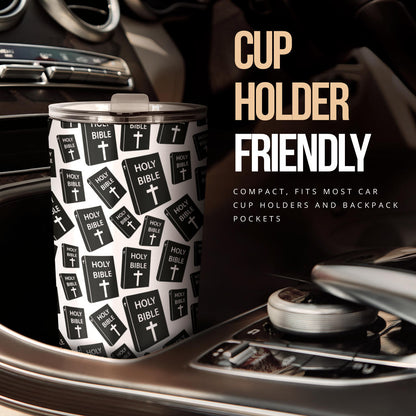 Christian Holy Bible Book Pattern Tumbler