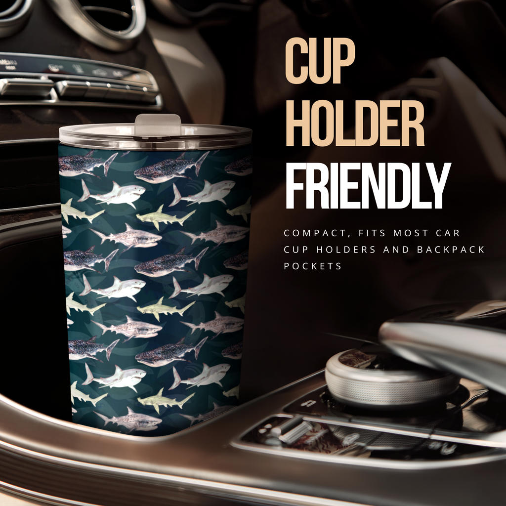 Shark Pattern Print Tumbler