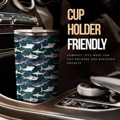 Shark Pattern Print Tumbler