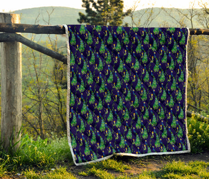 Peacock Art Design Print Quilt Bedspread