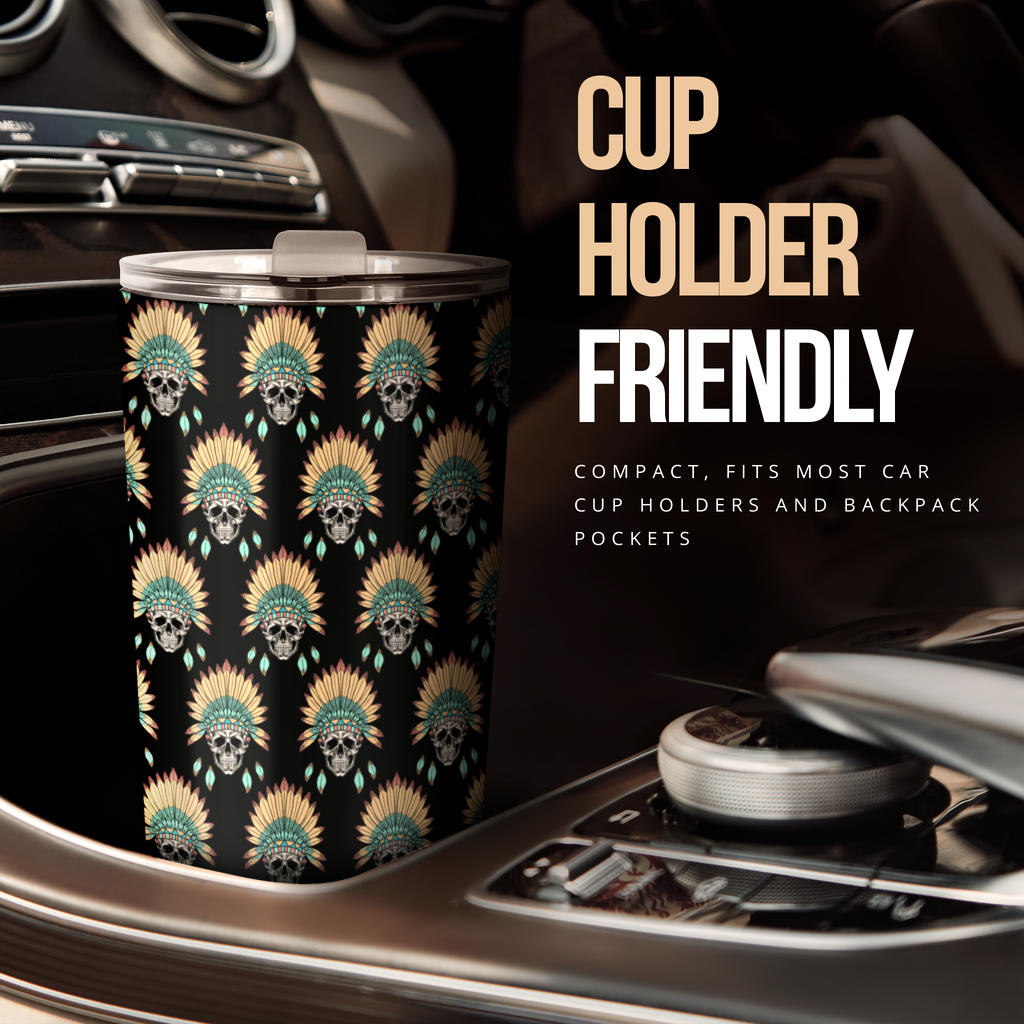 American indian Skull Pattern Tumbler