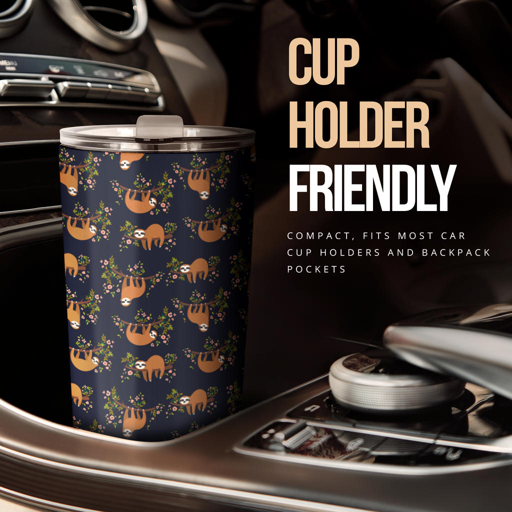 Sloth flower Design Themed Print Tumbler