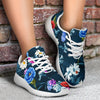 Floral Blue Themed Print Athletic Shoes