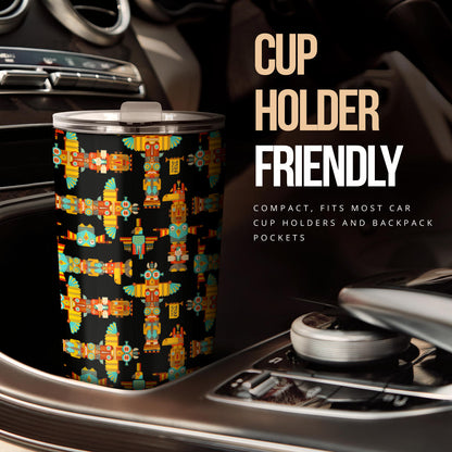Totem Pole Cartoon Print Tumbler