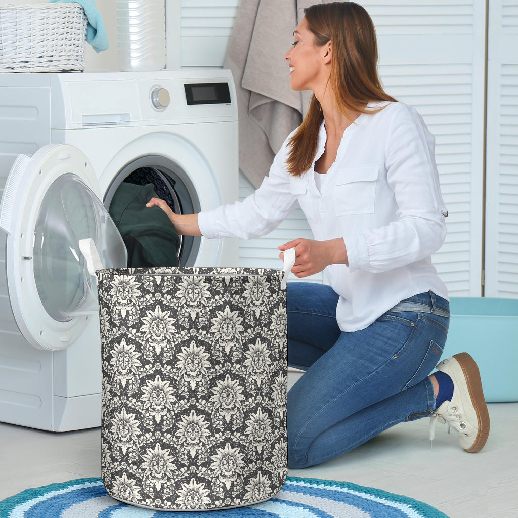 Damask Elegant Print Pattern Laundry Basket