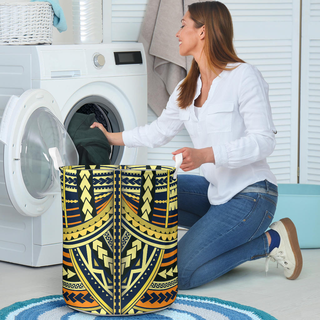 Polynesian Tattoo Print Laundry Basket