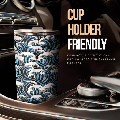 Surf Wave Pattern Print Tumbler
