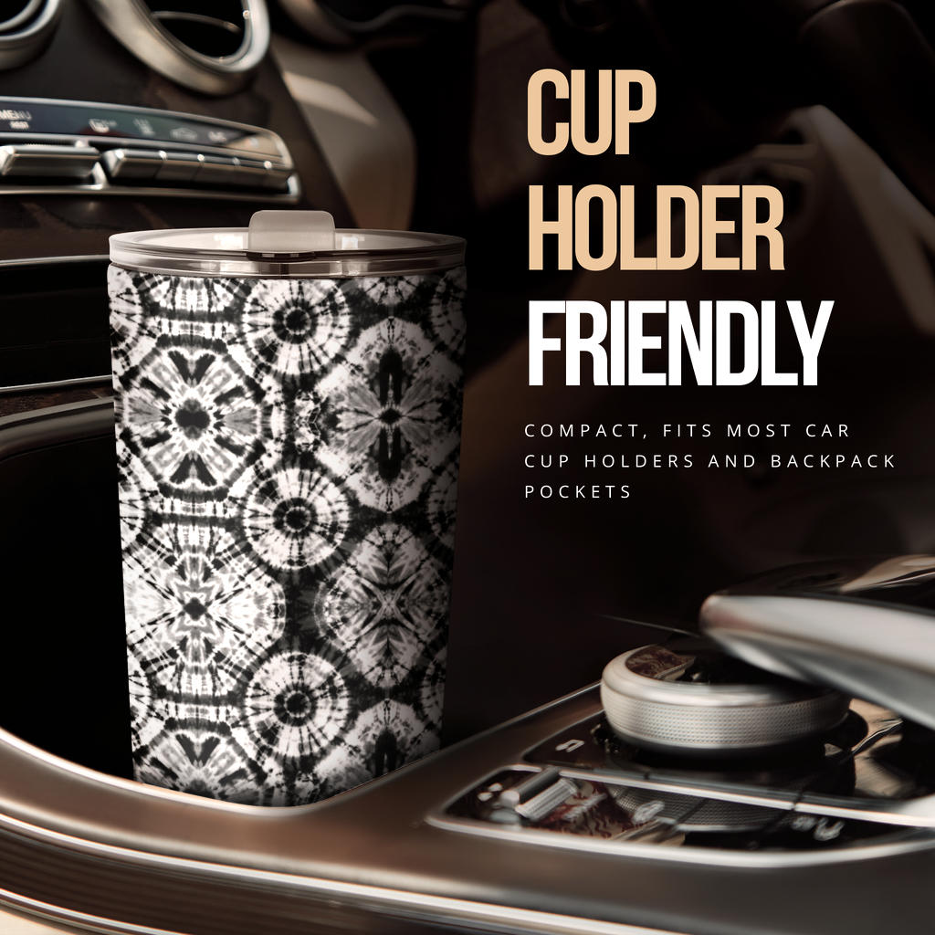 Tie Dye Black White Design Print Tumbler
