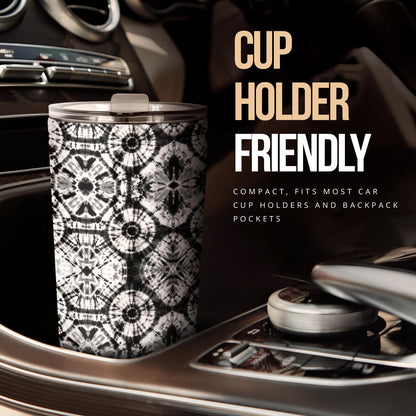 Tie Dye Black White Design Print Tumbler