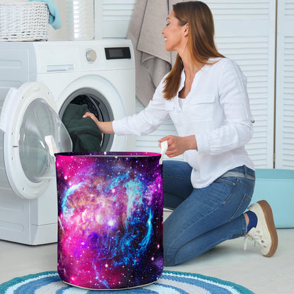 Galaxy Night Purple Space Print  Laundry Basket