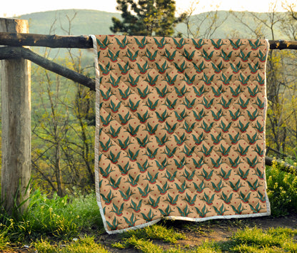 Old School Tattoo Swallow Design Quilt Bedspread