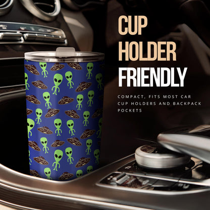 Alien Green UFO Pattern Tumbler
