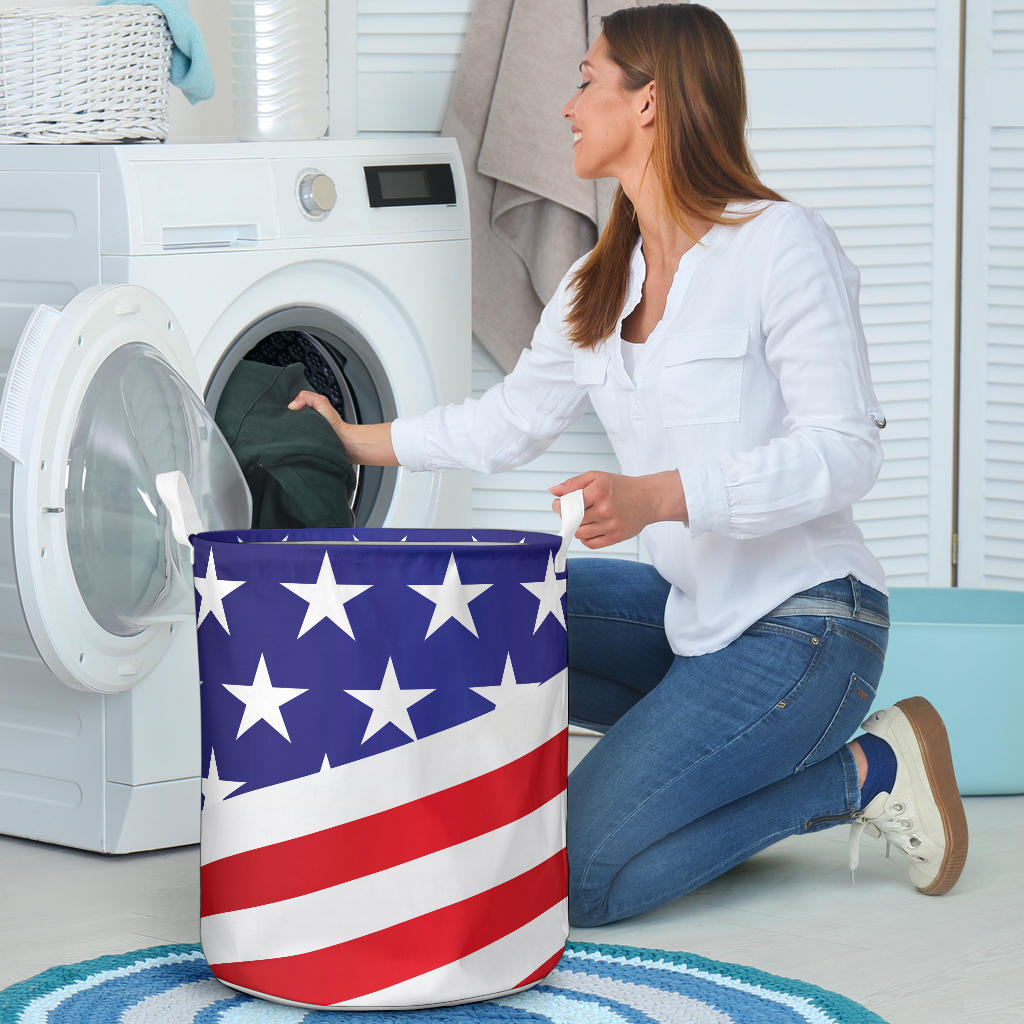 American flag Print Laundry Basket