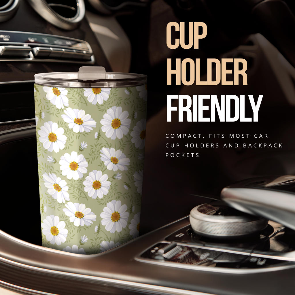 Daisy Yellow Print Pattern Tumbler