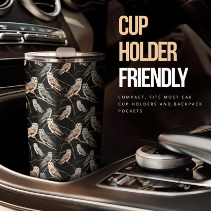 Owl Branch Themed Design Print Tumbler
