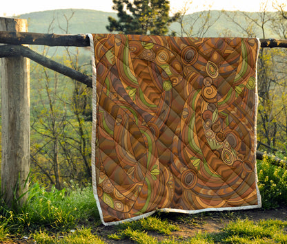 Maori Ornament Design Print Quilt Bedspread
