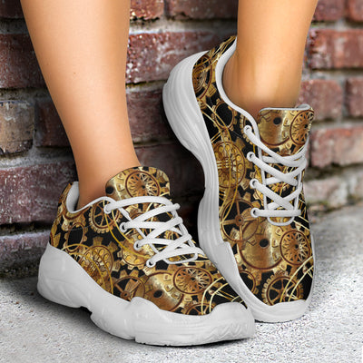 Steampunk Gear Design Themed Print Chunky Sneakers
