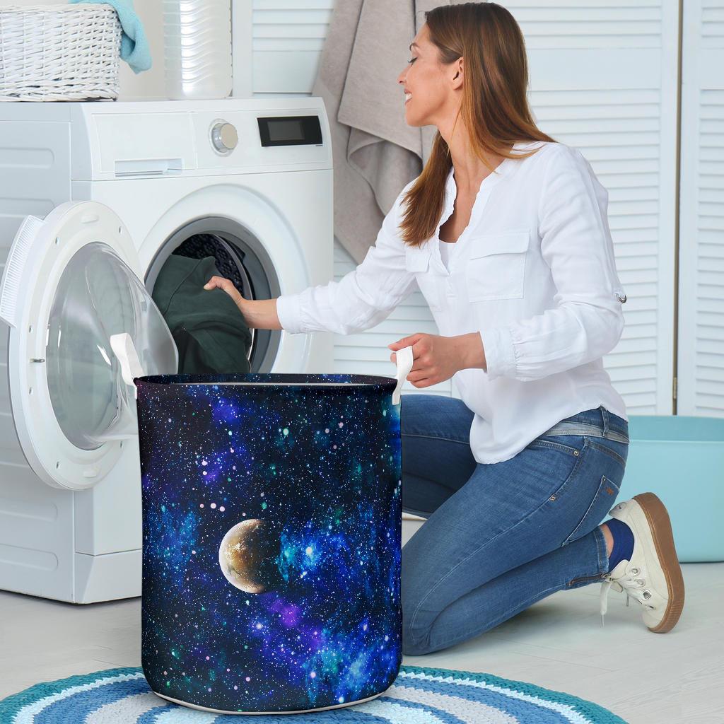 Galaxy Stardust Planet Space Print Laundry Basket