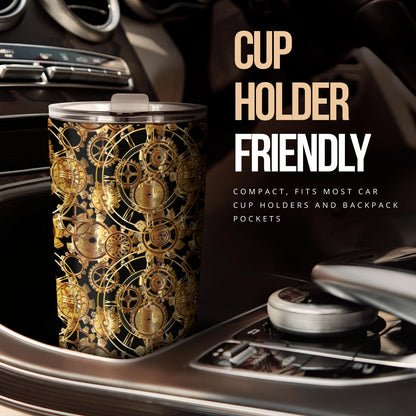 Steampunk Gear Design Themed Print Tumbler