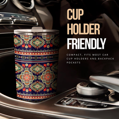 Ethnic Geometric Print Pattern Tumbler