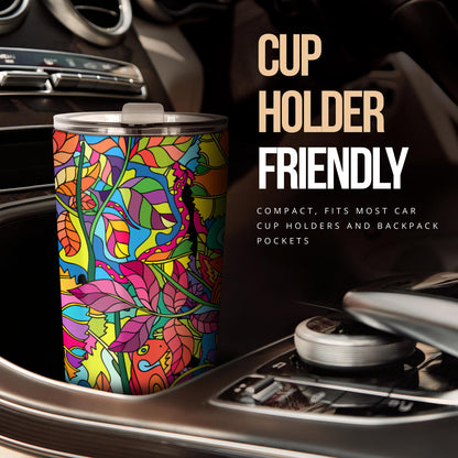 Psychedelic Trippy Flower Print Tumbler