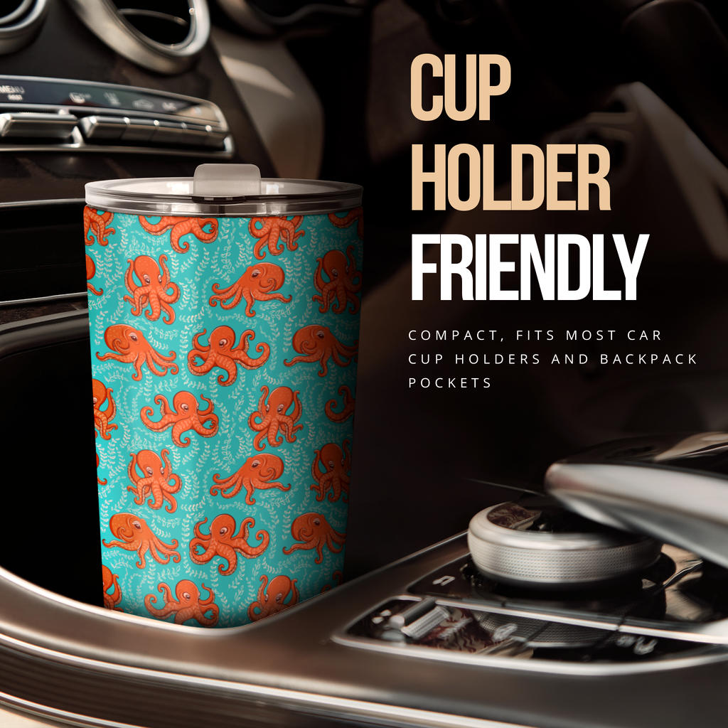 Octopus Cartoon Design Print Themed Tumbler