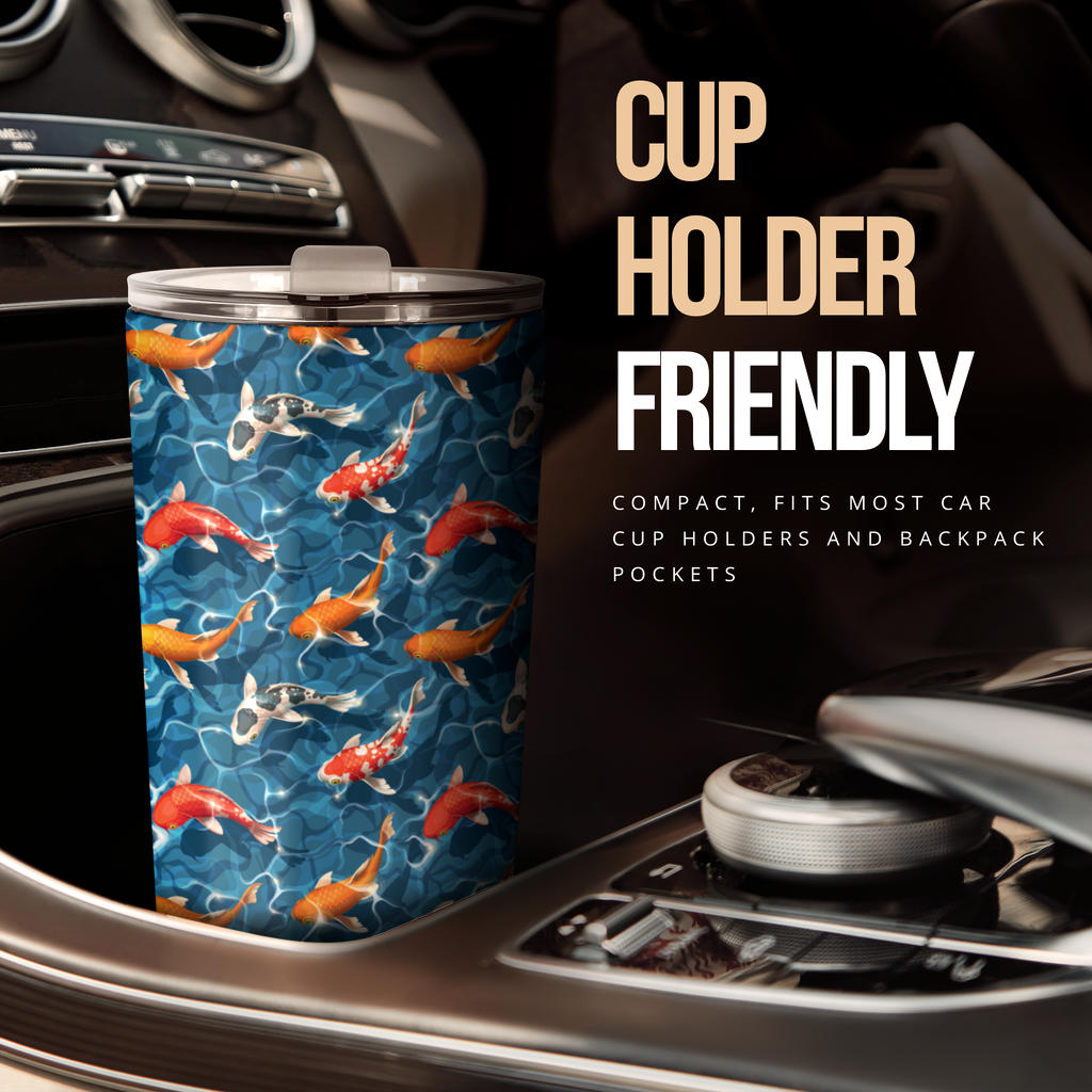 Koi Carp Water Design Themed Print Tumbler