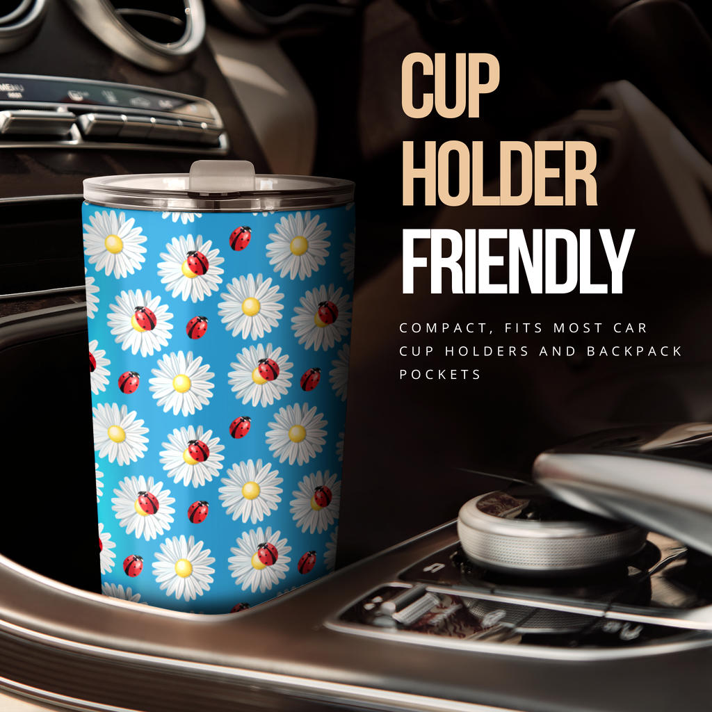 Ladybug with Daisy Themed Print Pattern Tumbler