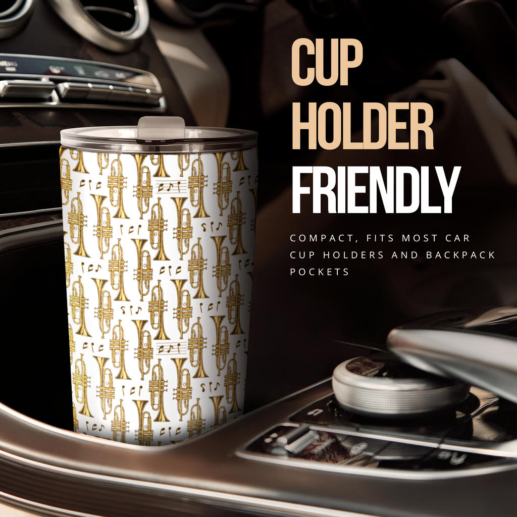 Trumpet with Music Note Print Tumbler