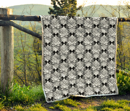 Lotus Mandala Print Pattern Quilt Bedspread