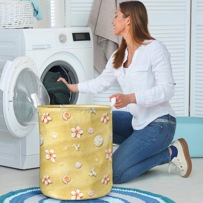 Beach Theme Print Laundry Basket