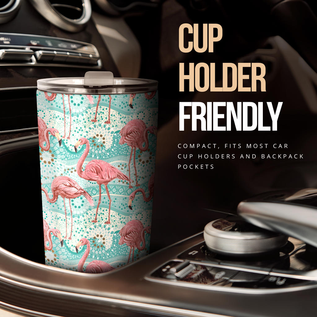 Flamingo Background Themed Print Tumbler